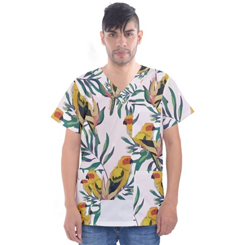 Tropical T- Shirt Tropical Magnificent Inforested T- Shirt Men s V-neck Scrub Top by maxcute