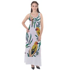 Tropical T- Shirt Tropical Magnificent Inforested T- Shirt Sleeveless Velour Maxi Dress