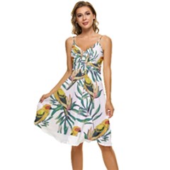 Tropical T- Shirt Tropical Magnificent Inforested T- Shirt Sleeveless Tie Front Chiffon Dress