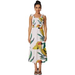 Tropical T- Shirt Tropical Magnificent Inforested T- Shirt Tie-strap Tiered Midi Chiffon Dress by maxcute