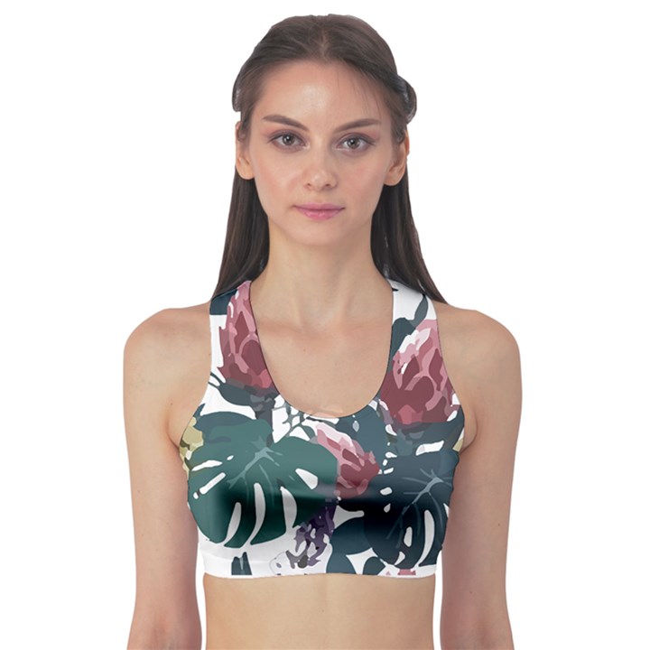 Tropical T- Shirt Tropical Magnificent Tiger T- Shirt Sports Bra