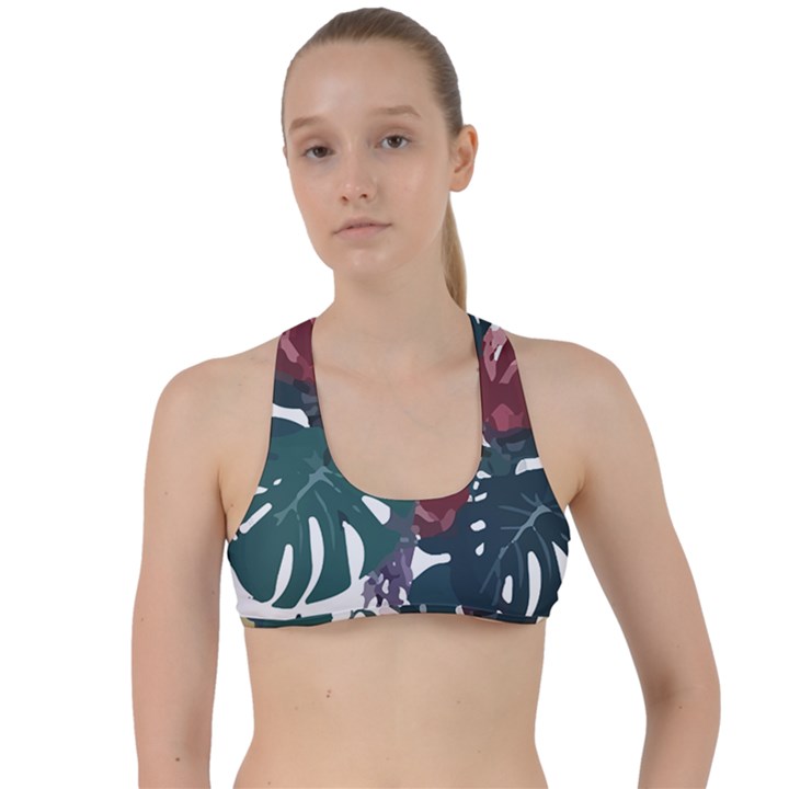 Tropical T- Shirt Tropical Magnificent Tiger T- Shirt Criss Cross Racerback Sports Bra