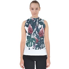 Tropical T- Shirt Tropical Magnificent Tiger T- Shirt Mock Neck Shell Top by maxcute