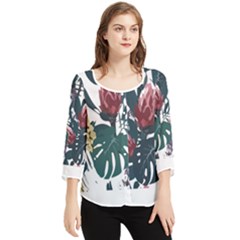 Tropical T- Shirt Tropical Magnificent Tiger T- Shirt Chiffon Quarter Sleeve Blouse by maxcute