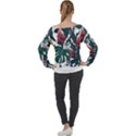 Tropical T- Shirt Tropical Magnificent Tiger T- Shirt Off Shoulder Long Sleeve Velour Top View2