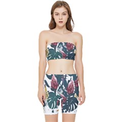 Tropical T- Shirt Tropical Magnificent Tiger T- Shirt Stretch Shorts And Tube Top Set by maxcute