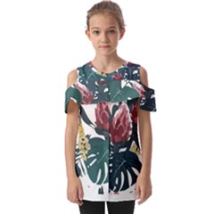 Tropical T- Shirt Tropical Magnificent Tiger T- Shirt Fold Over Open Sleeve Top by maxcute