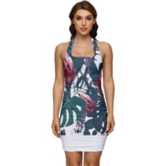 Tropical T- Shirt Tropical Magnificent Tiger T- Shirt Sleeveless Wide Square Neckline Ruched Bodycon Dress