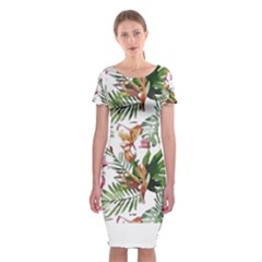 Tropical T- Shirt Tropical Majestic Floral T- Shirt Classic Short Sleeve Midi Dress by maxcute