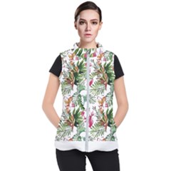 Tropical T- Shirt Tropical Majestic Floral T- Shirt Women s Puffer Vest by maxcute