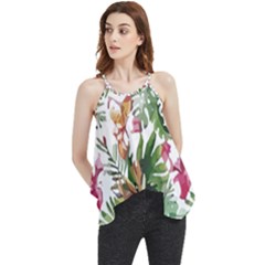 Tropical T- Shirt Tropical Majestic Floral T- Shirt Flowy Camisole Tank Top by maxcute