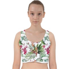 Tropical T- Shirt Tropical Majestic Floral T- Shirt Velvet Racer Back Crop Top by maxcute