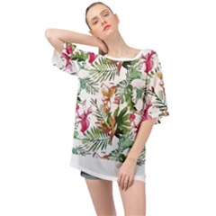 Tropical T- Shirt Tropical Majestic Floral T- Shirt Oversized Chiffon Top by maxcute