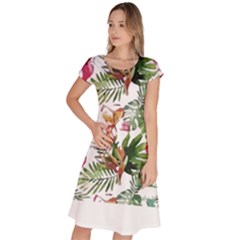 Tropical T- Shirt Tropical Majestic Floral T- Shirt Classic Short Sleeve Dress by maxcute