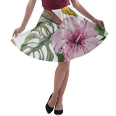 Tropical T- Shirt Tropical Modern Summer T- Shirt A-line Skater Skirt by maxcute