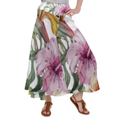 Tropical T- Shirt Tropical Modern Summer T- Shirt Satin Palazzo Pants by maxcute