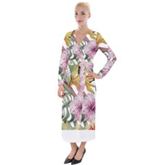 Tropical T- Shirt Tropical Modern Summer T- Shirt Velvet Maxi Wrap Dress by maxcute