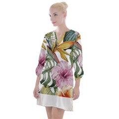 Tropical T- Shirt Tropical Modern Summer T- Shirt Open Neck Shift Dress by maxcute