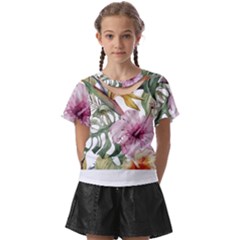 Tropical T- Shirt Tropical Modern Summer T- Shirt Kids  Front Cut Tee by maxcute