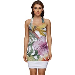 Tropical T- Shirt Tropical Modern Summer T- Shirt Sleeveless Wide Square Neckline Ruched Bodycon Dress by maxcute