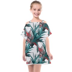 Tropical T- Shirt Tropical Modern Watercraft T- Shirt Kids  One Piece Chiffon Dress