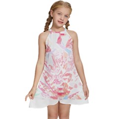 Tropical T- Shirt Tropical Noble Deform T- Shirt Kids  Halter Collar Waist Tie Chiffon Dress by maxcute