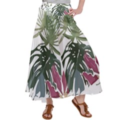 Tropical T- Shirt Tropical Pattern Antler T- Shirt Satin Palazzo Pants by maxcute