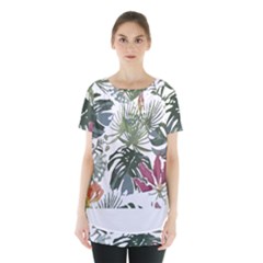 Tropical T- Shirt Tropical Pattern Antler T- Shirt Skirt Hem Sports Top by maxcute