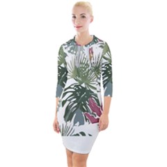 Tropical T- Shirt Tropical Pattern Antler T- Shirt Quarter Sleeve Hood Bodycon Dress by maxcute