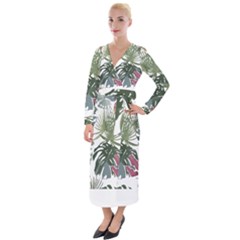 Tropical T- Shirt Tropical Pattern Antler T- Shirt Velvet Maxi Wrap Dress by maxcute