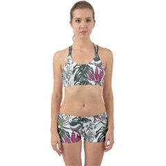 Tropical T- Shirt Tropical Pattern Antler T- Shirt Back Web Gym Set by maxcute