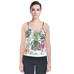 Tropical T- Shirt Tropical Pattern Antler T- Shirt Velvet Spaghetti Strap Top by maxcute