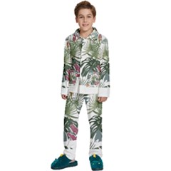 Tropical T- Shirt Tropical Pattern Antler T- Shirt Kids  Long Sleeve Velvet Pajamas Set by maxcute