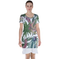 Tropical T- Shirt Tropical Pattern Chupa Flowers T- Shirt Short Sleeve Nightdress by maxcute