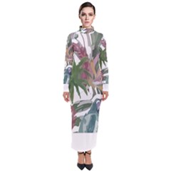 Tropical T- Shirt Tropical Pattern Chupa Flowers T- Shirt Turtleneck Maxi Dress by maxcute