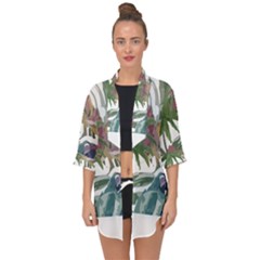 Tropical T- Shirt Tropical Pattern Chupa Flowers T- Shirt Open Front Chiffon Kimono by maxcute