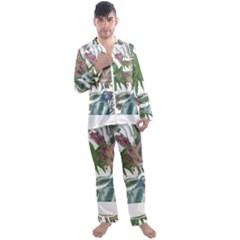 Tropical T- Shirt Tropical Pattern Chupa Flowers T- Shirt Men s Long Sleeve Satin Pajamas Set by maxcute