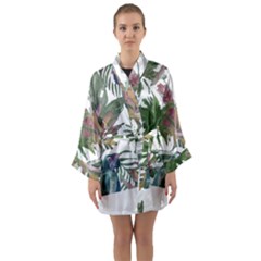 Tropical T- Shirt Tropical Pattern Chupa Flowers T- Shirt Long Sleeve Satin Kimono by maxcute