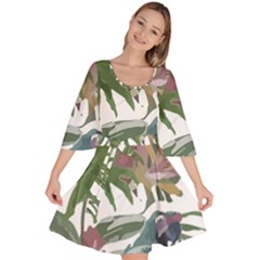 Tropical T- Shirt Tropical Pattern Chupa Flowers T- Shirt Velour Kimono Dress by maxcute