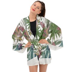 Tropical T- Shirt Tropical Pattern Chupa Flowers T- Shirt Long Sleeve Kimono by maxcute