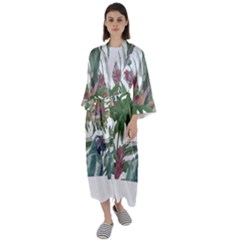 Tropical T- Shirt Tropical Pattern Chupa Flowers T- Shirt Maxi Satin Kimono by maxcute