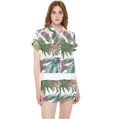 Tropical T- Shirt Tropical Pattern Chupa Flowers T- Shirt Chiffon Lounge Set by maxcute