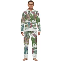 Tropical T- Shirt Tropical Pattern Chupa Flowers T- Shirt Men s Long Sleeve Velvet Pocket Pajamas Set by maxcute