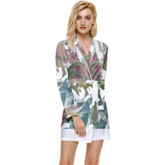 Tropical T- Shirt Tropical Pattern Chupa Flowers T- Shirt Long Sleeve Satin Robe by maxcute