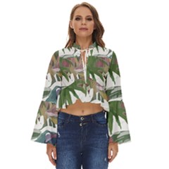 Tropical T- Shirt Tropical Pattern Chupa Flowers T- Shirt Boho Long Bell Sleeve Top by maxcute