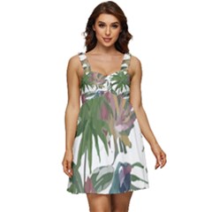 Tropical T- Shirt Tropical Pattern Chupa Flowers T- Shirt Ruffle Strap Babydoll Chiffon Dress by maxcute