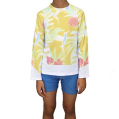 Tropical T- Shirt Tropical Pattern Feminiflorative T- Shirt Kids  Long Sleeve Swimwear by maxcute