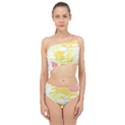 Tropical T- Shirt Tropical Pattern Feminiflorative T- Shirt Spliced Up Two Piece Swimsuit View1