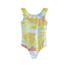 Tropical T- Shirt Tropical Pattern Feminiflorative T- Shirt Kids  Frill Swimsuit by maxcute