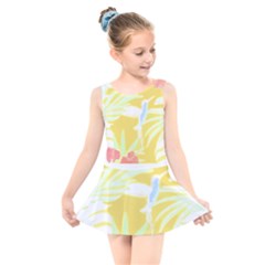 Tropical T- Shirt Tropical Pattern Feminiflorative T- Shirt Kids  Skater Dress Swimsuit by maxcute